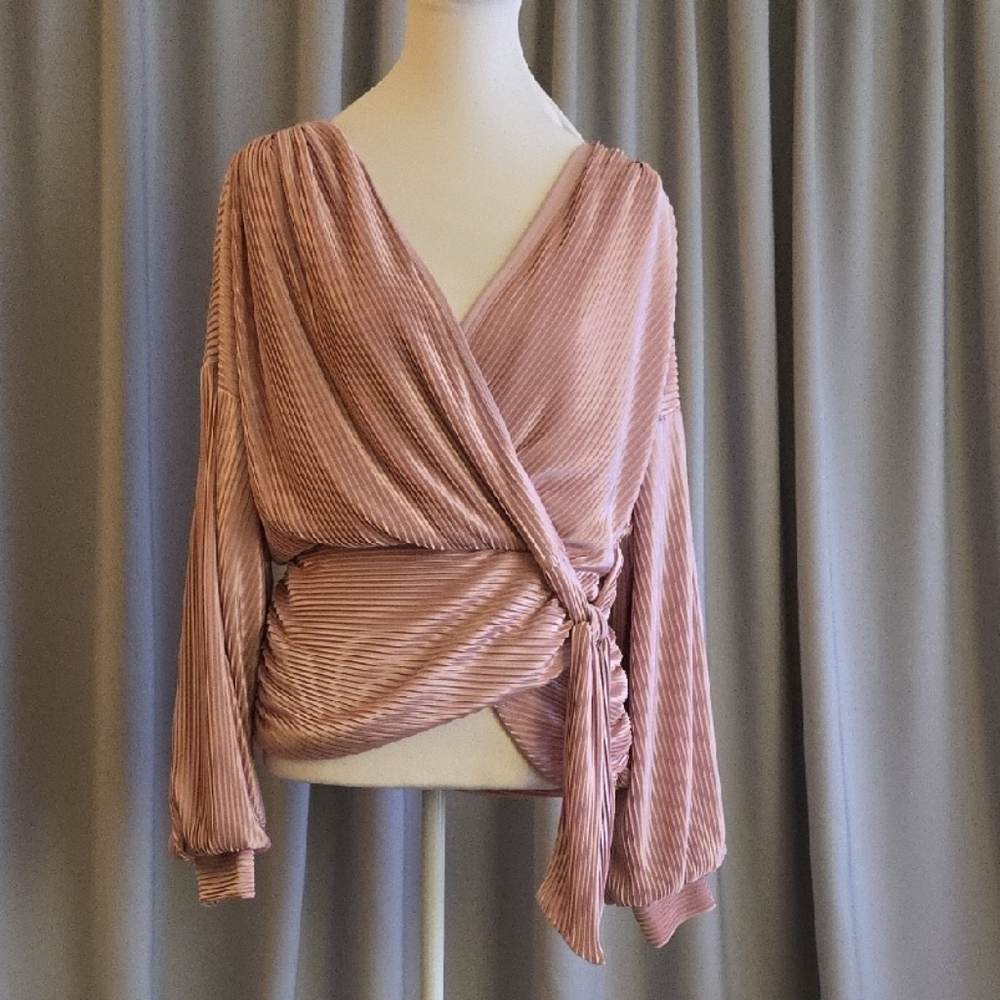 Express Blush Pink Wrap Blouse
